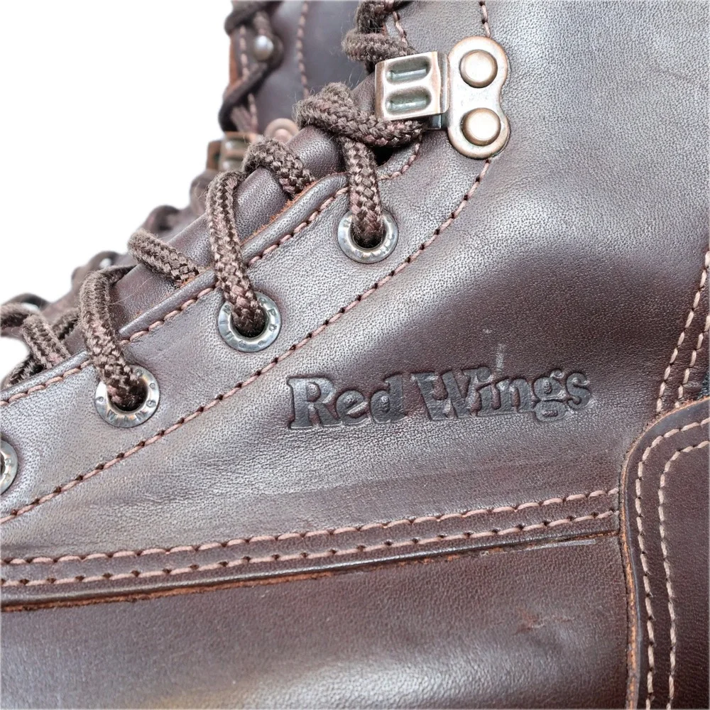Red Wing 978 Work Boots Mens 9.5 D Brown Leather Vibram Made in USA New
